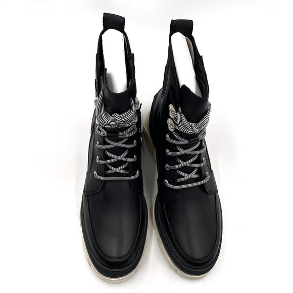 Sorel Brex Boots Black Chalk Lace Up Leather‎ Waterproof Lug Chunky Sz 8.5 main image 5
